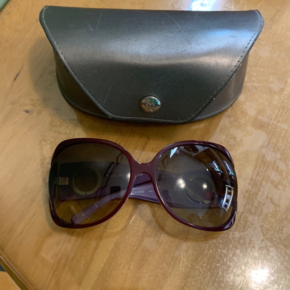 Michele diamond accented purple sunglasses